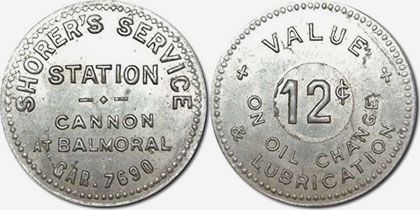 Hamilton - Shorer's Service Station - 12 cents