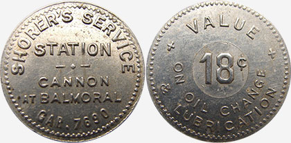 Hamilton - Shorer's Service Station - 18 cents