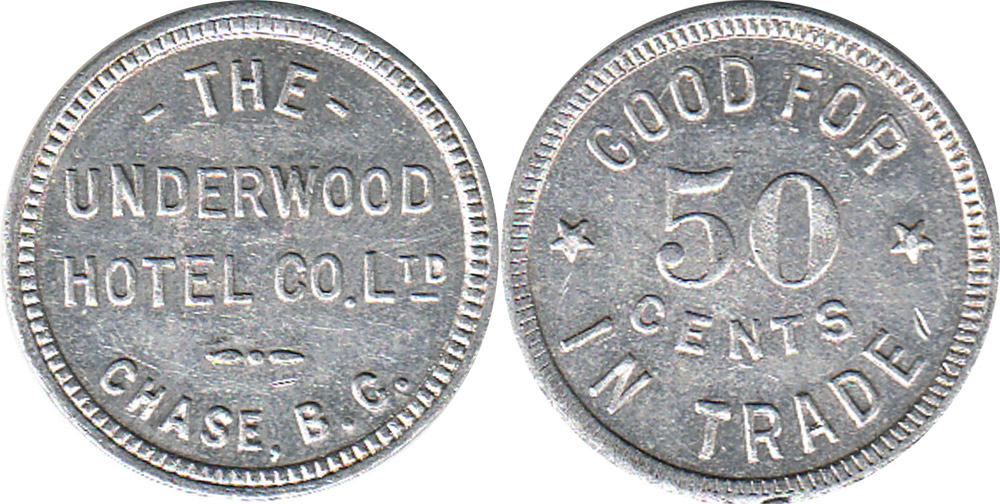 The Underwood Hotel Co. - Chase - 50 cents - Aluminium