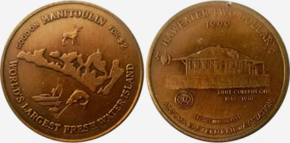 Manitoulin - Haweater Dollar - 1999 - Copper Plated