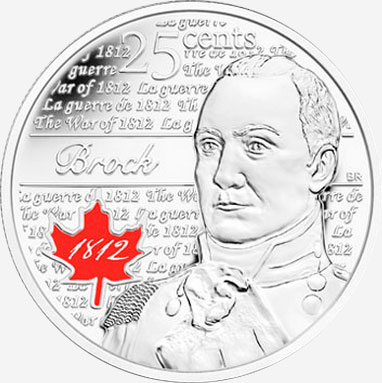 25 cents 2012 - Isaac Brock - Guerre de 1812