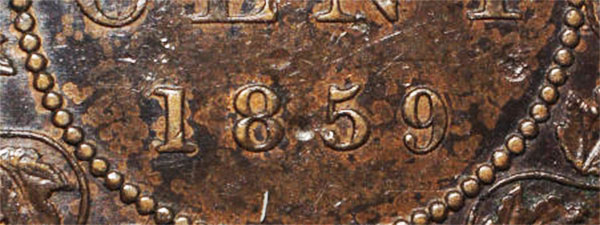 1 cent 1859 - 9 Bas