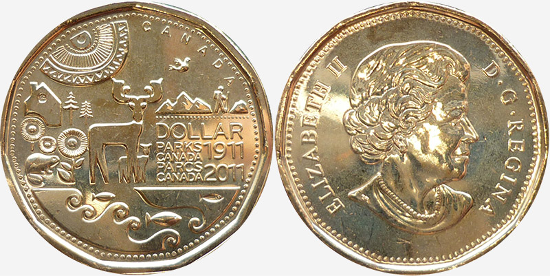 1 dollar 2011 - Canada Parks