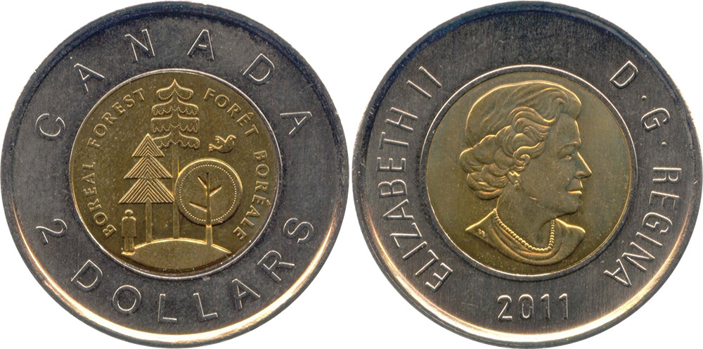 2 dollars 2012 - Canada Parcs - Forêt Boréal