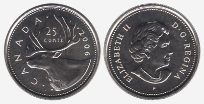 2006-P Mark Proof-Like Quarter 25 Cent '06 Canada/Canadian BU Coin Un-Circulated 