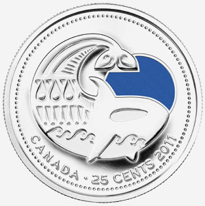 25 cents 2011 - Killer whale - Blue