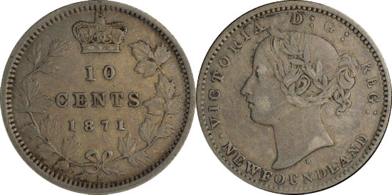 10 cents 1871 - Mule - Canada - Newfoundland