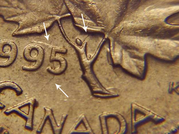 Coins And Canada 1 Cent 1995 Canadian Price Guide Values 181 1 Cent 1995 Clashes Under The Leaves