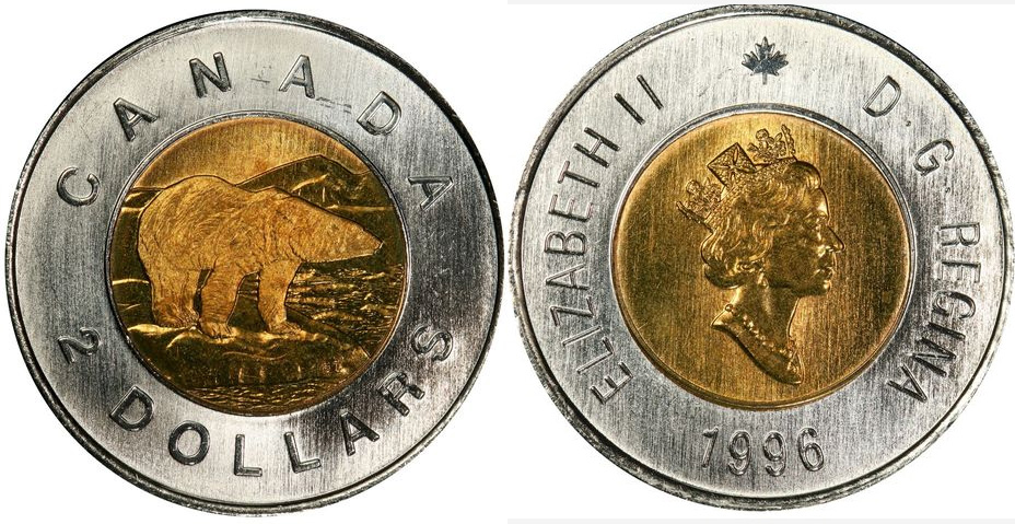 2 dollars 1996 - German planchet