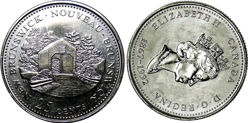 25 cents 1992 - Nouveau-Brunswick