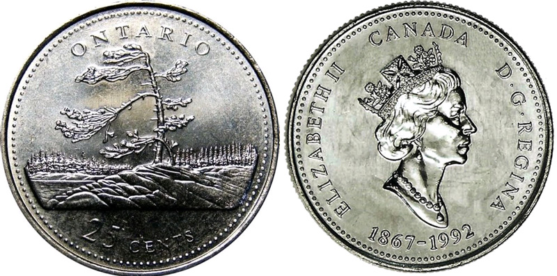 25 cents 1992 - Ontario