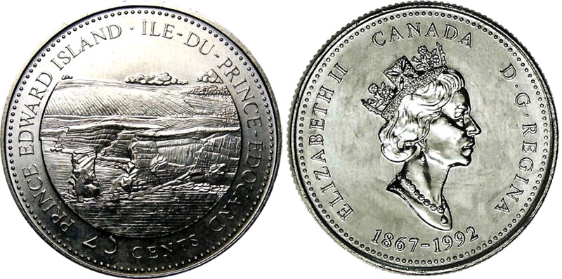 25 cents 1992 - Île-du-Prince-Édouard