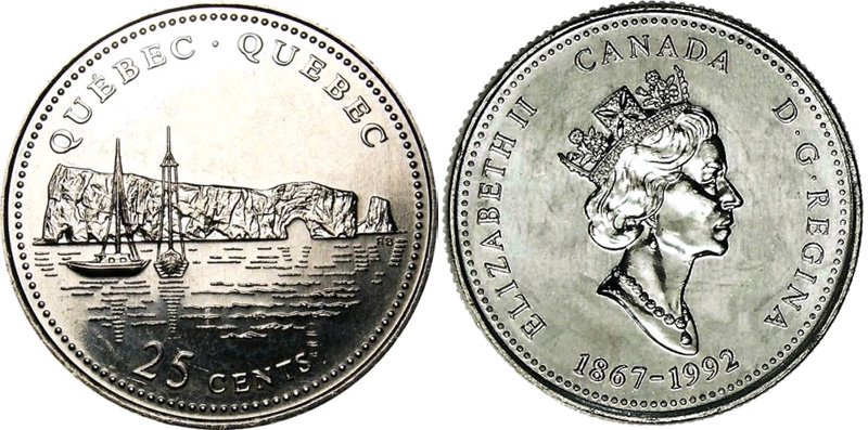 25 cents 1992 - Quebec