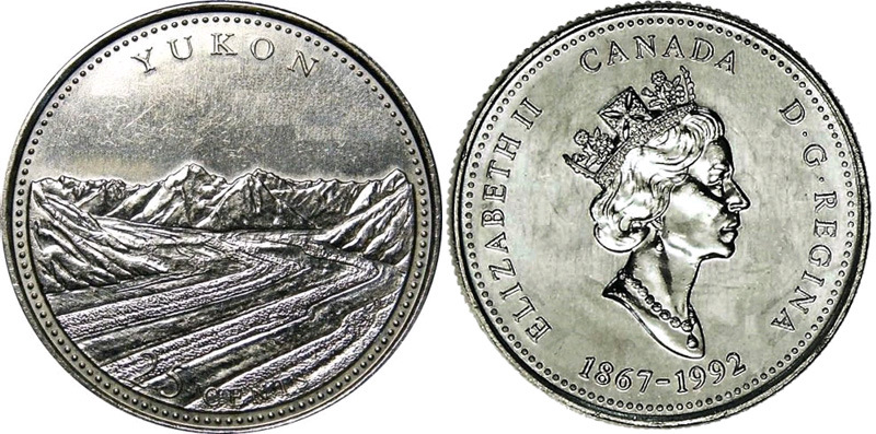 25 cents 1992 - Yukon