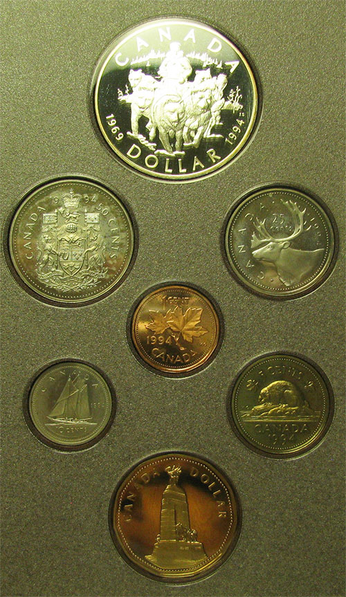 1994 PR Set - Chiens de la GRC - 1 dollar souvenir
