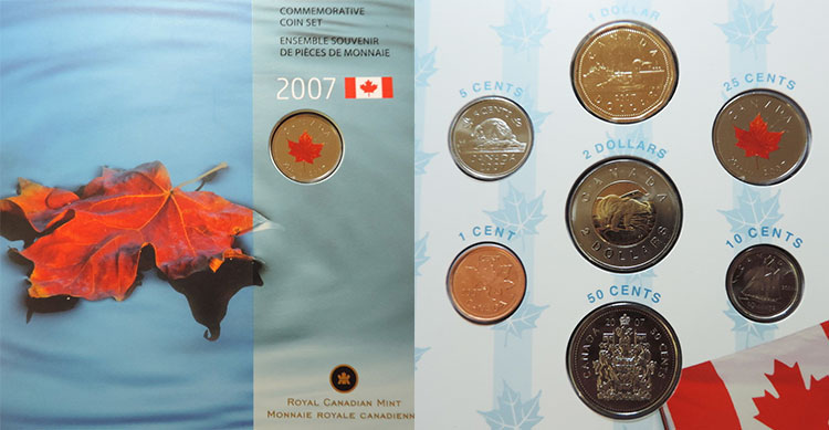 2007 Oh Canada Coin Set with Limited Edition Colourized Quarter 