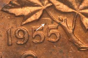 1 cent 1955 - Hanging 5