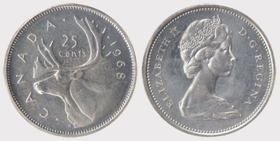 25 cents 1968