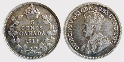 5 cents 1914