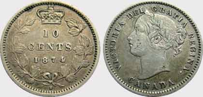 10 cents 1874