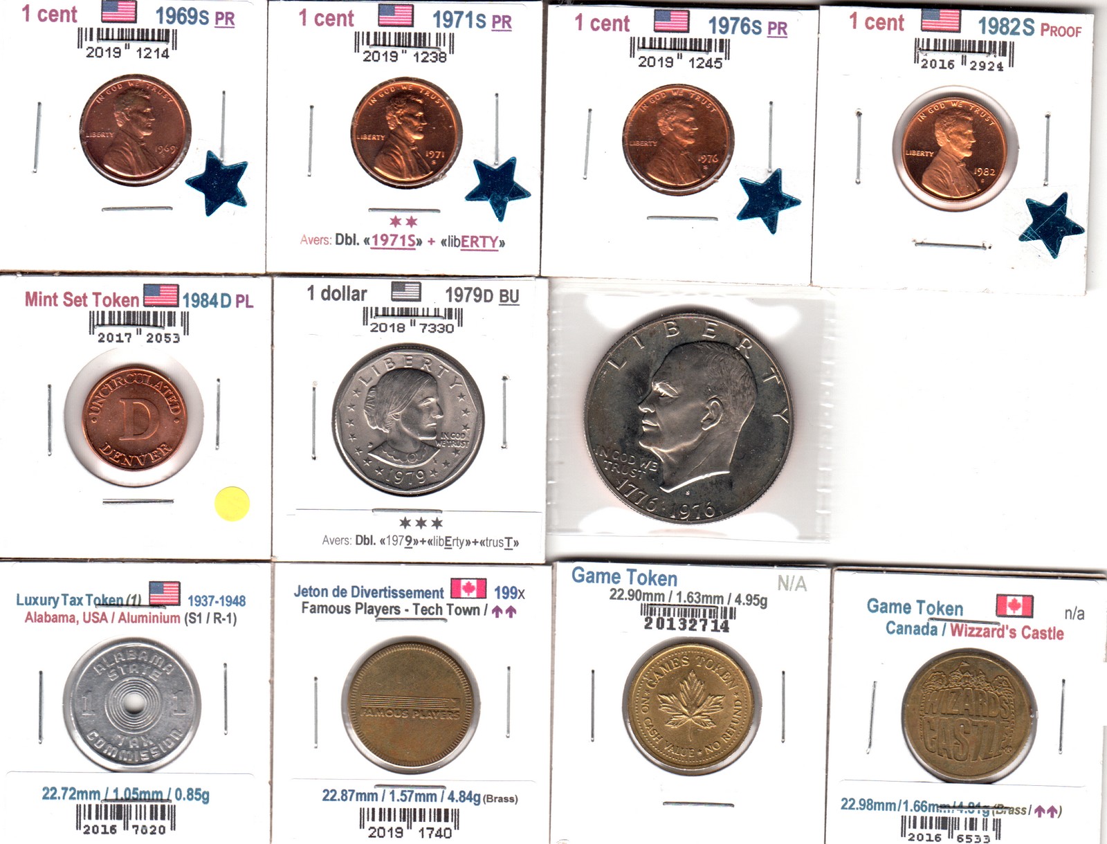 À Vendre - Lot 26 pièces USA+Monde - Face 1.jpg