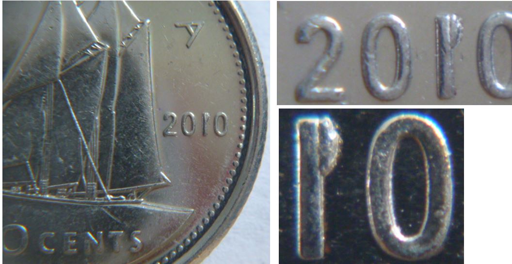 10 Cents 2010-Éclat de coin sur 1 de la date-1.JPG