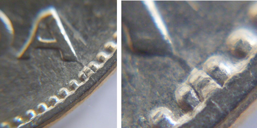 5 Cents 1965-Coin fendilé au dernier A de canadA+Denticule en  extra-2.JPG