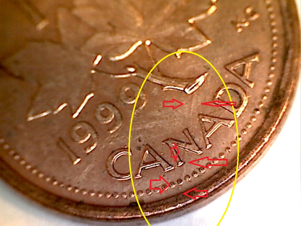 1999 Défaut ds. N CANADA, pt. sous B et sur Reine B019057 C 1 de 3.jpg