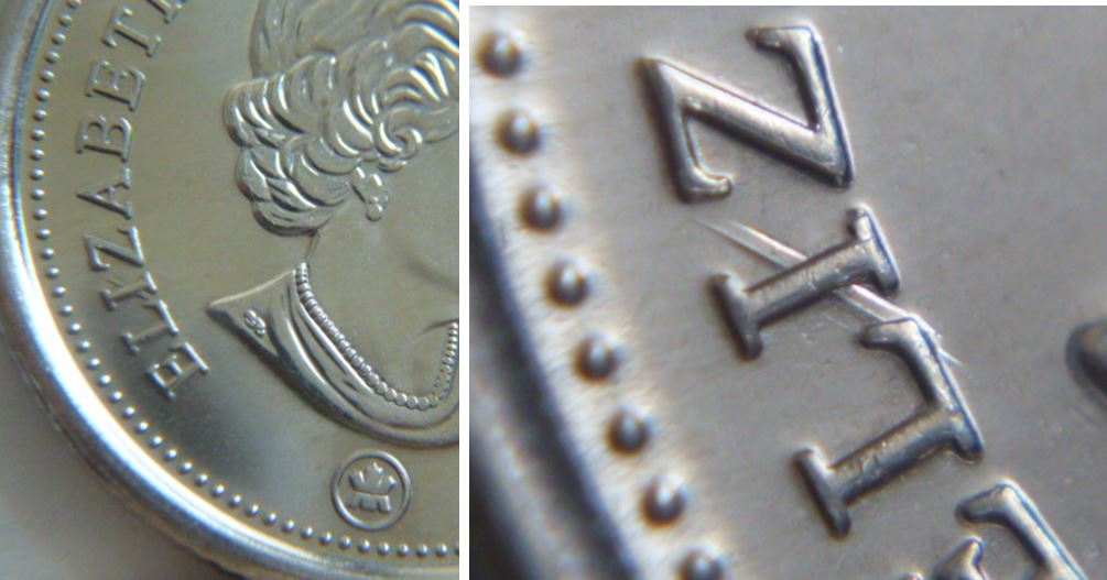 10 Cents 2016-Dommage de coin a travers i de elizabeth-2.JPG