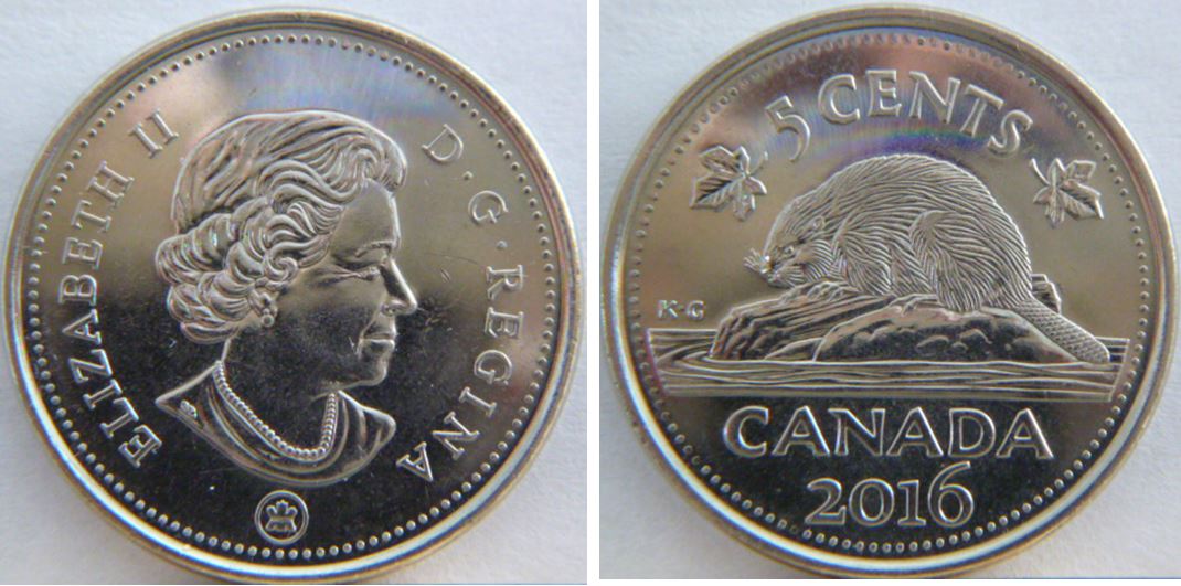 5 Cents 2016-Coin fendillé au bout nez de effigie-1.JPG