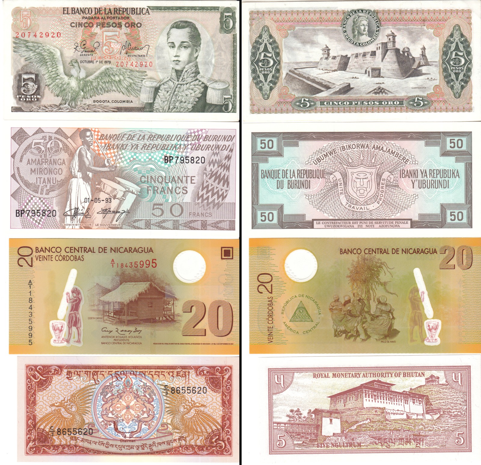 À Vendre - Lot de 8 Billets du Monde - Photo 2.jpg