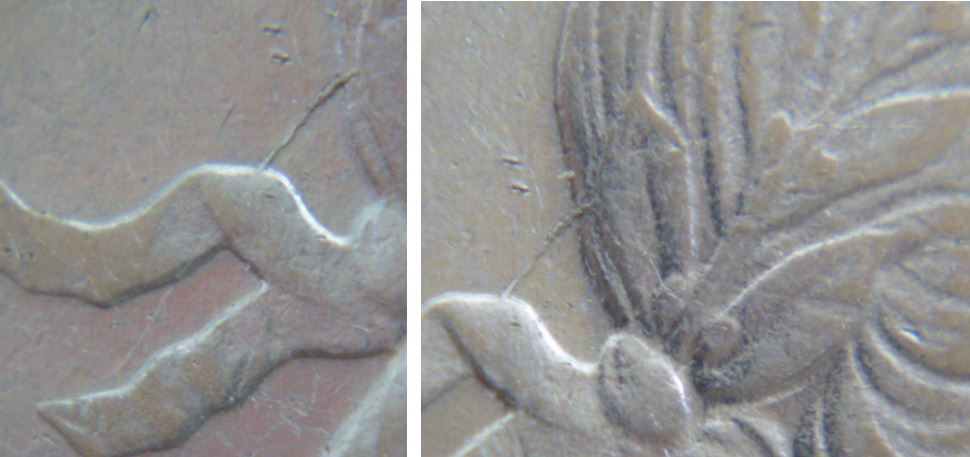 5 Cents  1954-Coin fendillé a deux endroit coté avers -3.JPG