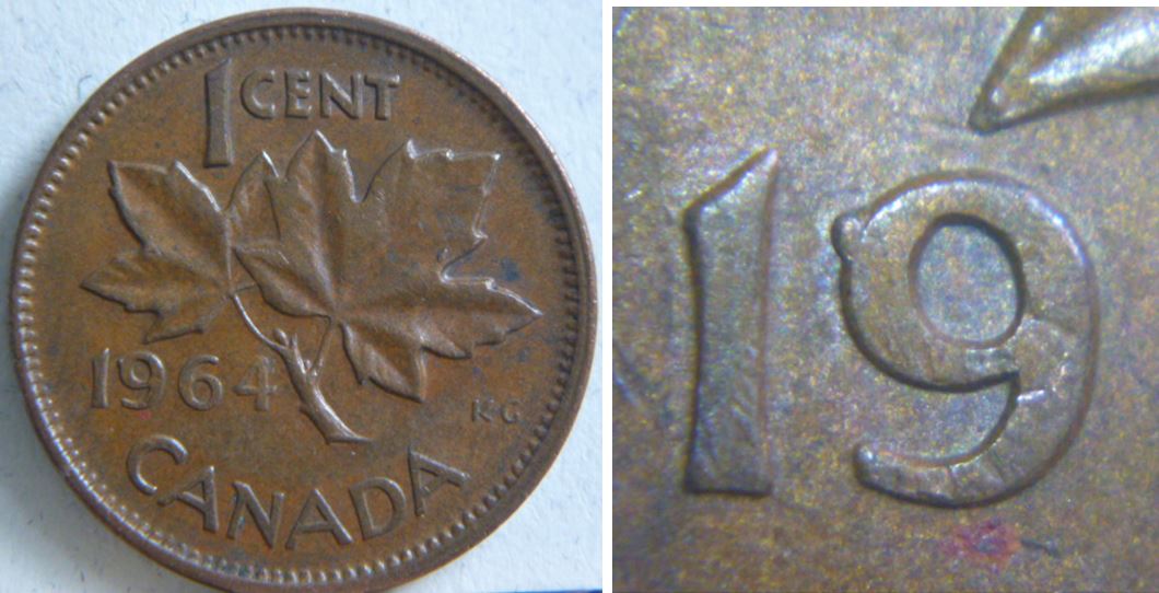 1 Cent 1963 -Éclat de coin devant le 9 comme en 1964-2.JPG