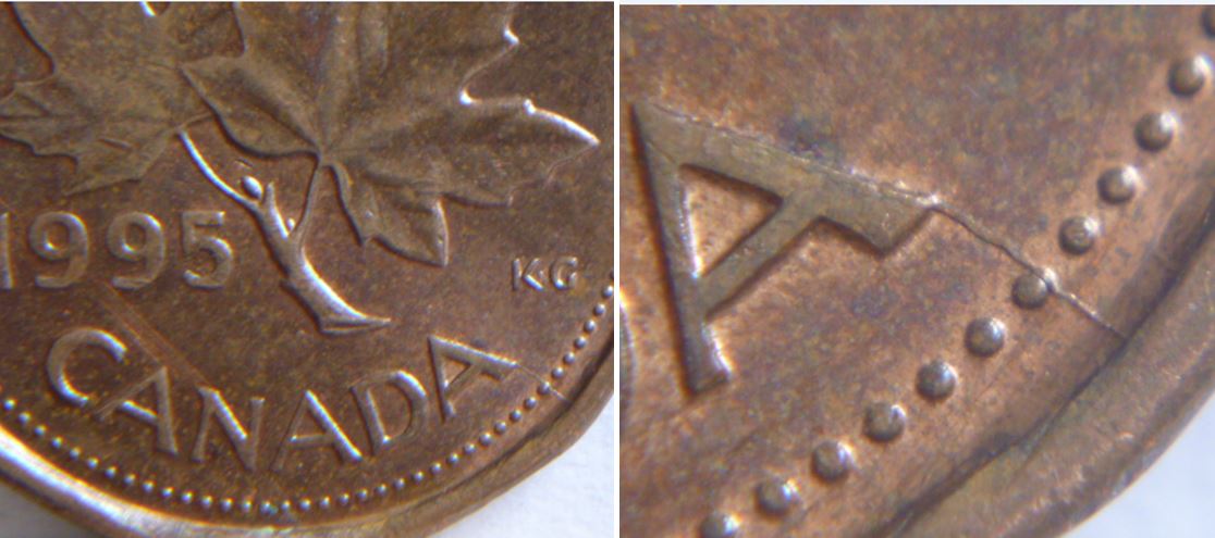 1 Cent 1995-Coin fendillé au dernier A de canadA.JPG