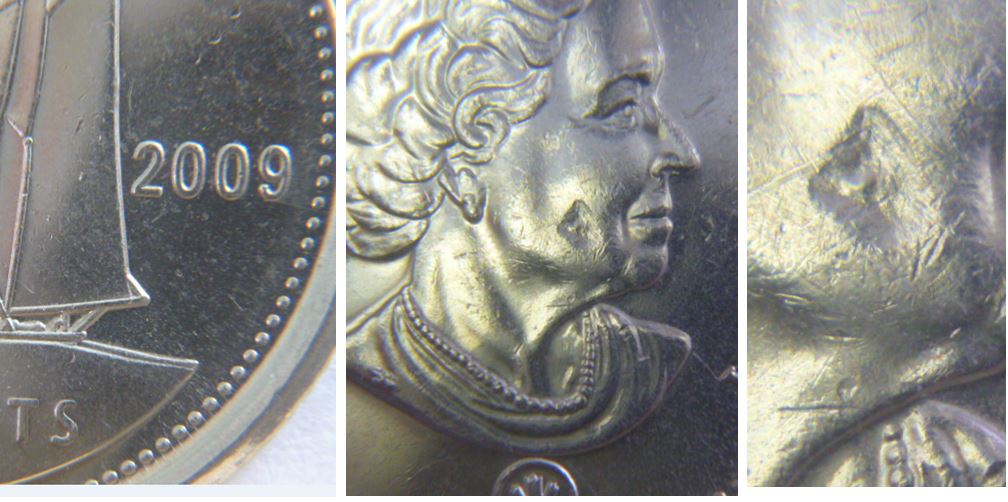 10 Cents 2009-Frappe a travers sur la visage de effigie.JPG