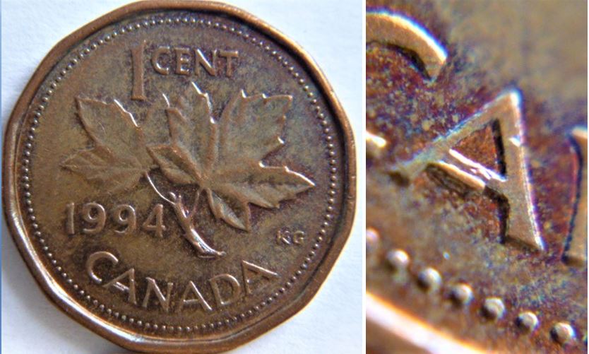 1 Cent 1994-Éclat du coin sous le premier A de cAnada-1.JPG