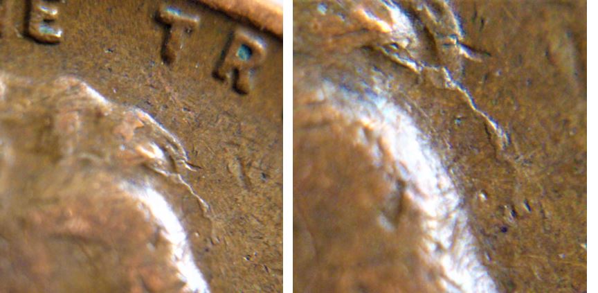1 Cent 1954D-USA-Coin fendillé tête effigie-3.JPG