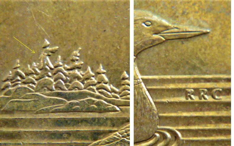 1 Dollar 2018-Qui est dans l'arbre-Une belle  Éclat coin-2.JPG