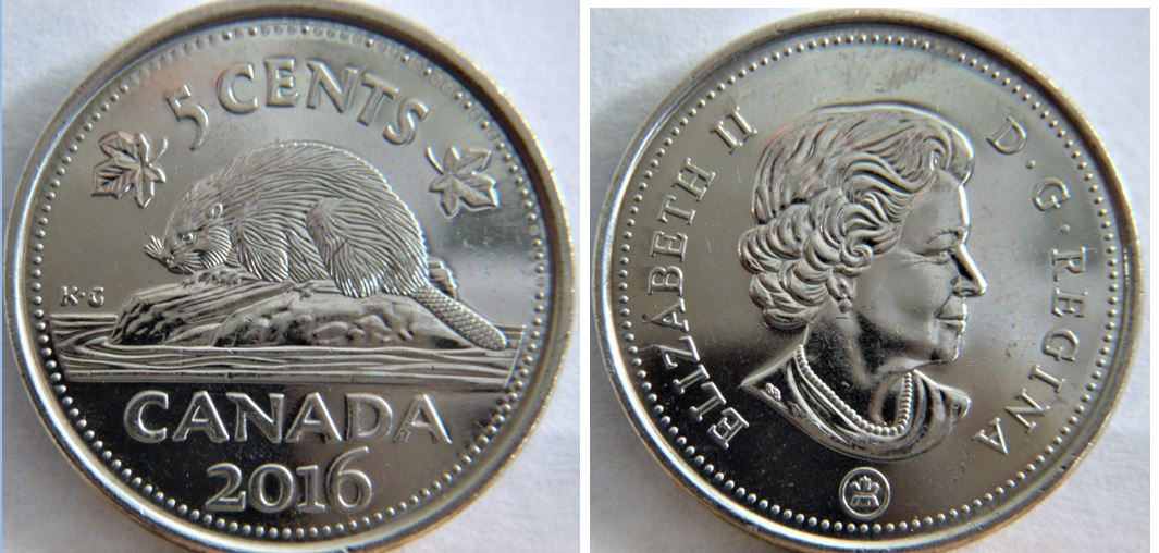 5 Cents 2016-Coin fendillé au dessus du Z de eliZabeth-1.JPG