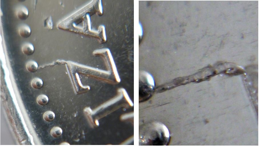 5 Cents 2016-Coin fendillé au dessus du Z de eliZabeth-2.JPG