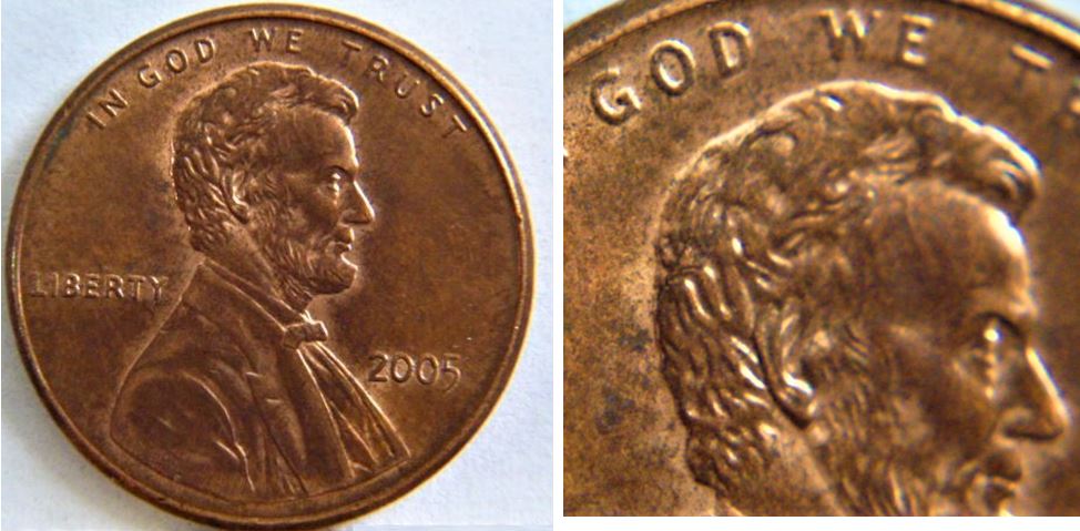 1 Cent 2005-USA-Coin fendillé tête effigie-1.JPG