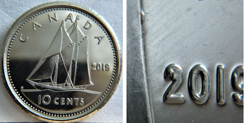 10 Cents 2019-Éclat du coin dans le 2 de la date.JPG