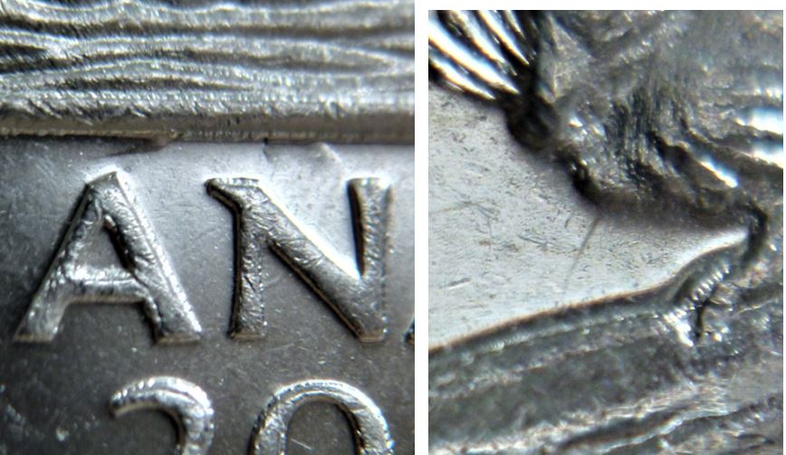 5 Cents 2009-Coin entrechoqué Avers et Revers+Accumulation-3.JPG