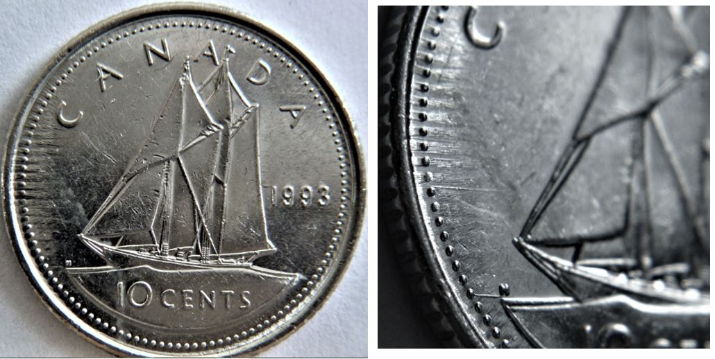 10 Cents 1993-Dommage au coin coté revers-1.JPG