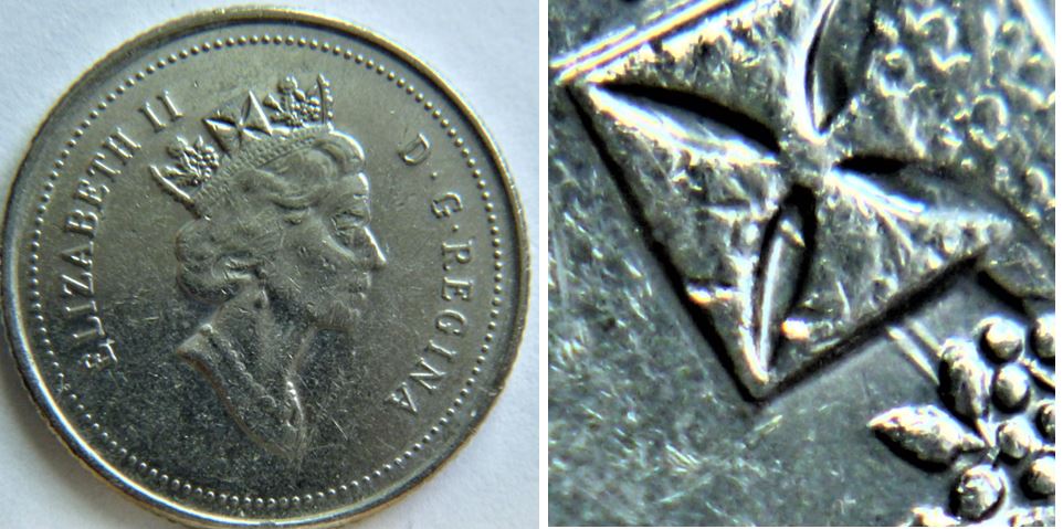 10 Cents 1994-Dommage du coin a traves la couronne-2.JPG