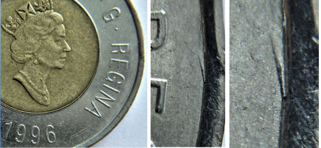 2 Dollar 1996-Dommage du coin au dessus REgina.JPG