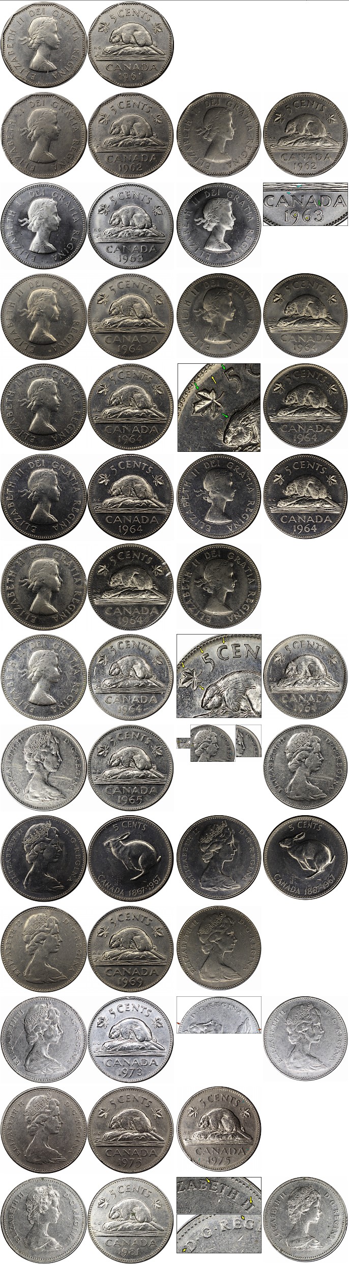 À Vendre - Lot 53 x 5c 1939-2019 Erreurs - CM - Part 2.jpg