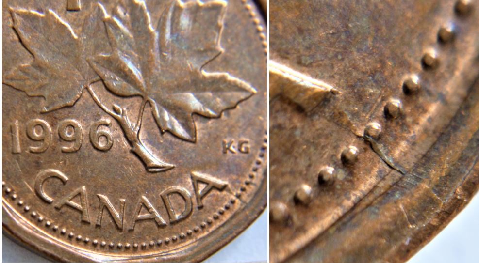 1 Cent 1996-Limase de collé sous le dernier A de canadA-1.JPG