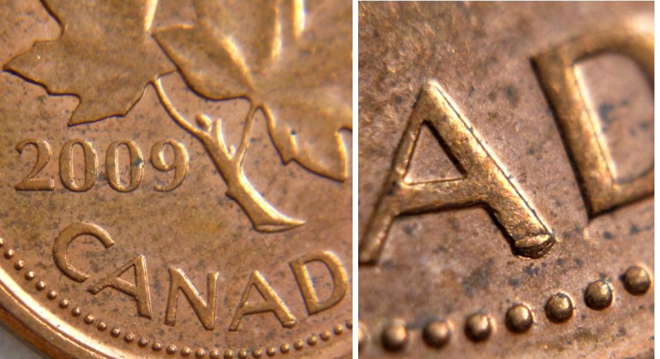 1 Cent 2009-Éclat coin sous le 2ème A de canAda-1.JPG