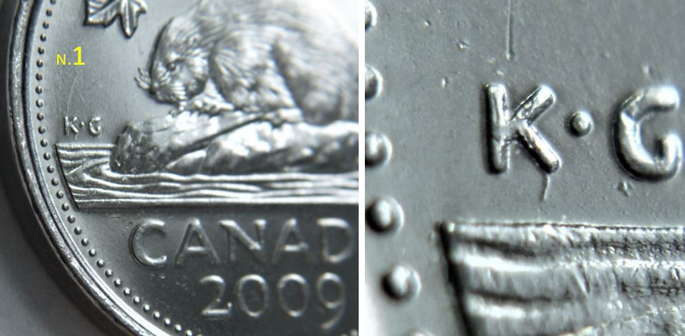 5 Cents 2009-Coin fendillé sous le K-1.JPG